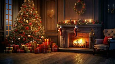 Christmas Fireplace Background Stock Photos, Images and Backgrounds for ...