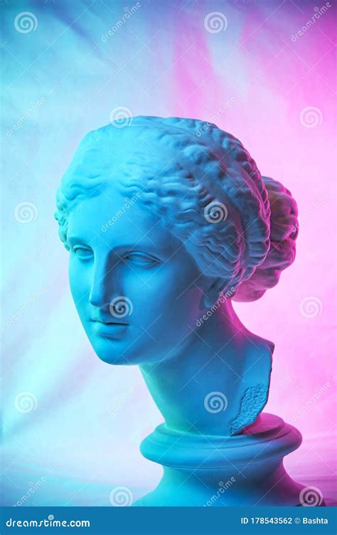 Statue Of Venus De Milo Creative Concept Colorful Neon Image With