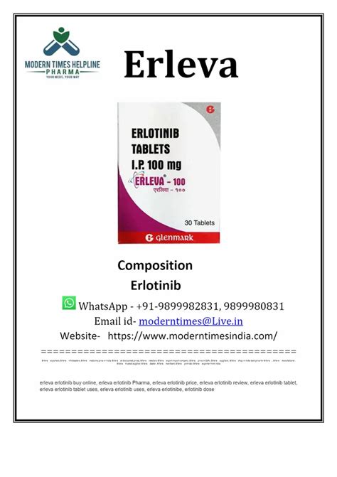 Erleva 100mg Tablet At Best Price In New Delhi By Modern Times Helpline