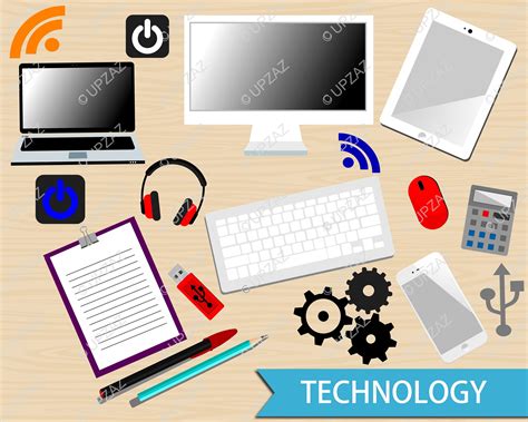 Technology Clipart Office Workspace Clipart Digital Images Etsy