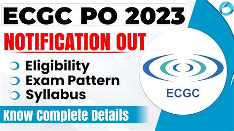 ECGC PO Notification 2023 Eligibility Exam Pattern Syllabus