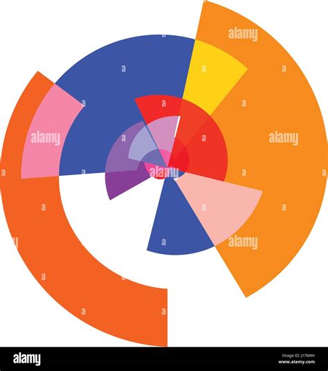 Isolated Abstract Colorful Pie Chart Logo Round Shape Diagram Logotype