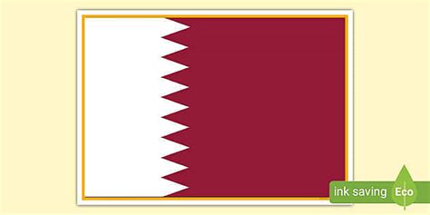 Qatar Flag Display Poster Hecho Por Educadores Twinkl