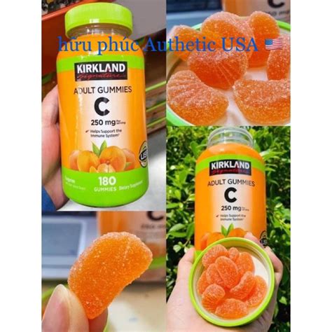 Kẹo dẻo bổ sung Vitamin C Kirkland Adult Gummies C 250mg hộp 180 viên