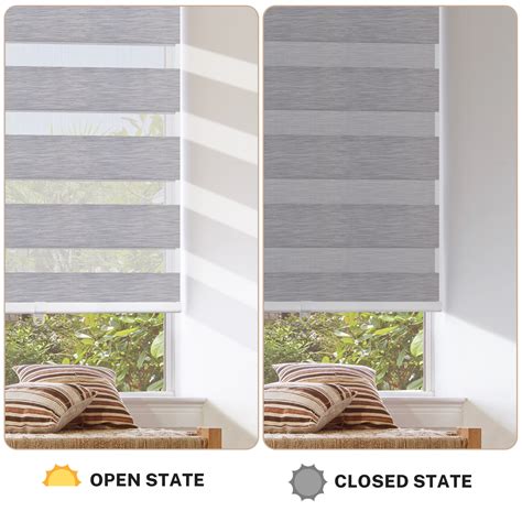 Keego Cordless Zebra Blinds For Windows 85 Blackout Shades Dual Layer