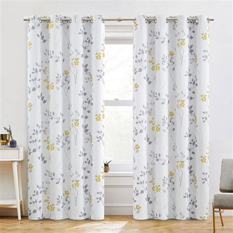 Amazon Beauoop Botanical Print Bedroom Curtains Inches Long