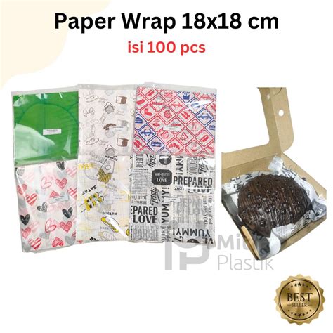 Jual Kertas Nasi Motif X Cm Paper Wrap Pcs Printing Laminasi