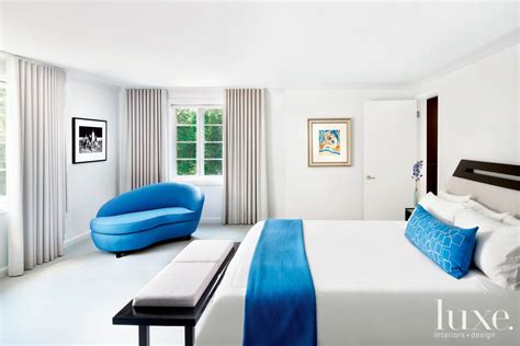 Glamorous Bedroom of Blue And White - Luxe Interiors + Design