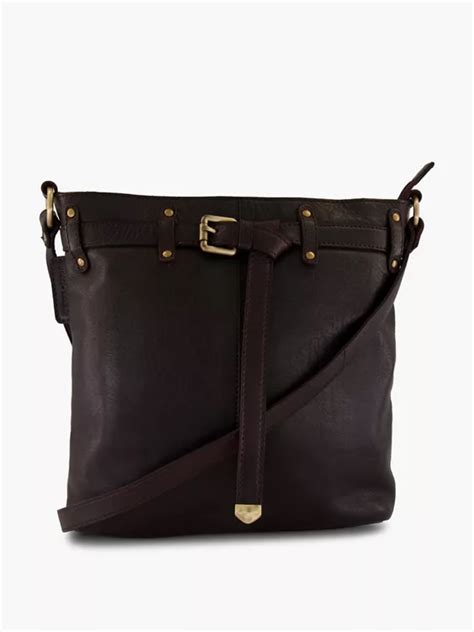 Deichmann Dark Brown Leather Crossbody Bag In Dark Brown Deichmann