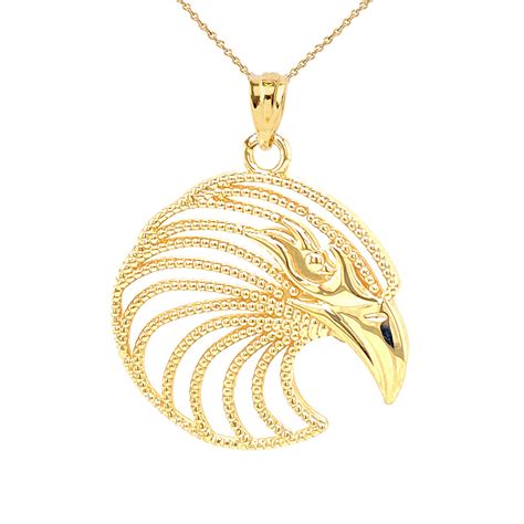 Solid Gold Eagle Pendant Necklace | Eagle Pendants