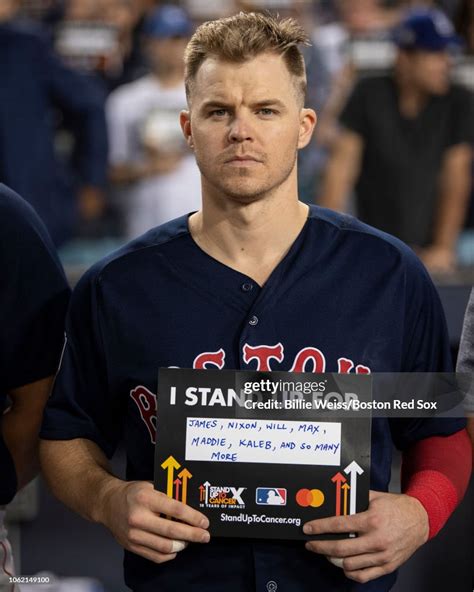 Brock Holt Of The Boston Red Sox Participates In A Stand Up To Cancer