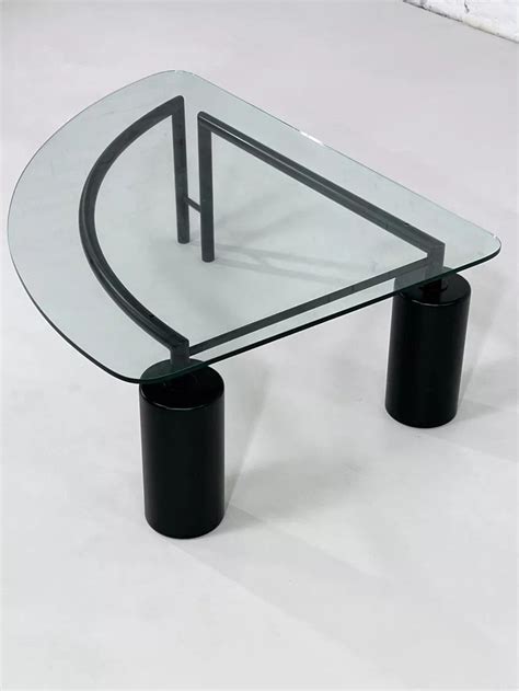 Proantic 80s Coffee Table In Metal And Glass