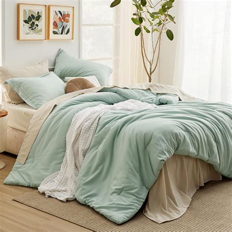 Cozy Comfort Twin Comforter Set Sage Green, 5 Pieces Lightweight Twin ...