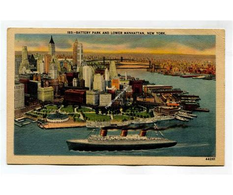 Battery Park And Lower Manhattan New York Postcard