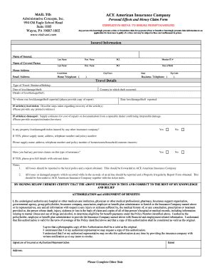 Fillable Online Eap Ucop Personal Effects Claim Form Eap Ucop Fax