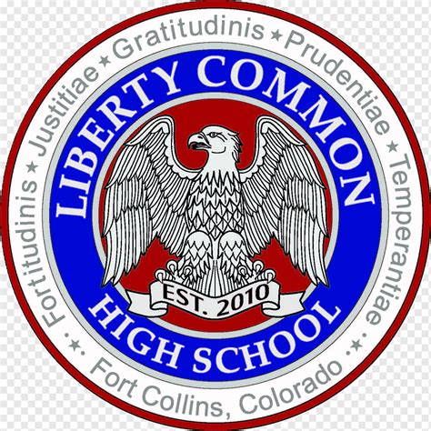 Средняя школа средней школы Liberty, логотип свободы, эмблема, этикетка ...