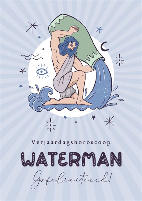 Waterman Horoscoop Verjaardagskaart Spiritueel Kaartje Go