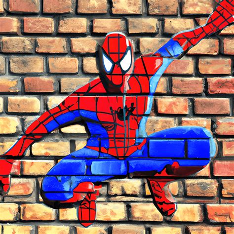 3D Spiderman Graffiti Style Brick Wall · Creative Fabrica