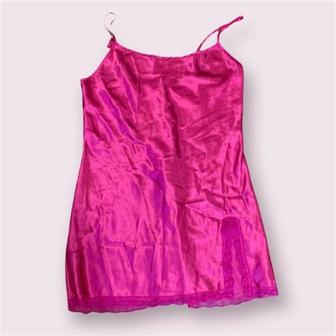 Super Pretty Hot Pink Slip Dress So Comfy And Depop