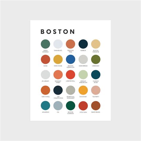 Boston Color Palette Print Lunch City Studio