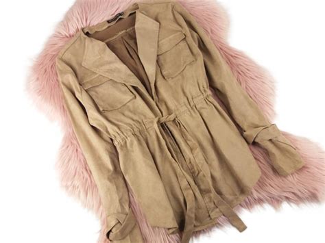 ZAMSZOWY ŻAKIET MARYNARKA KURTKA NUDE CAMEL oficjalne archiwum Allegro