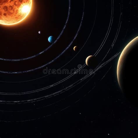 Representaci N Art Stica Del Sistema Solar Con Planetas En Rbita