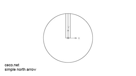 Autocad drawing simple north arrow 3 dwg dxf