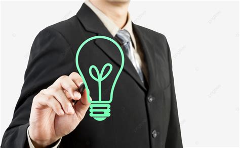 Businessman Drawing Light Bulb Green Concept Conceptual Glass Flash