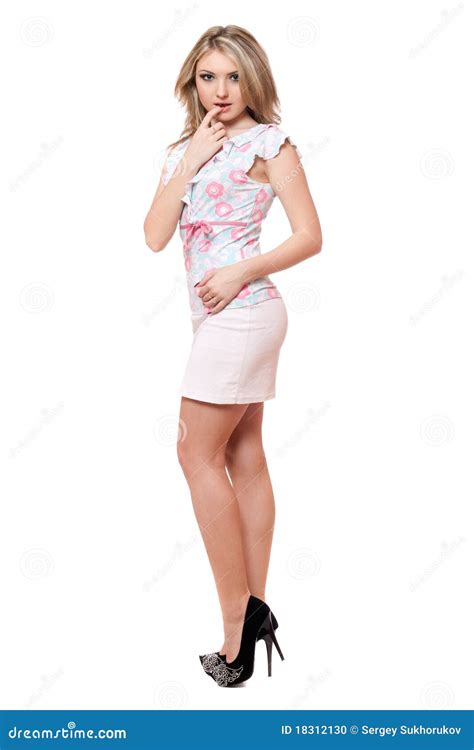 Blonde Joven Encantador Aislado En Blanco Foto De Archivo Imagen De Negro Encantador