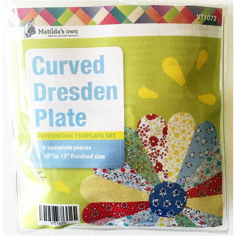 Matilda S Own Curved Dresden Plate 10 To 15 Patchwork Template Set Ozquilts