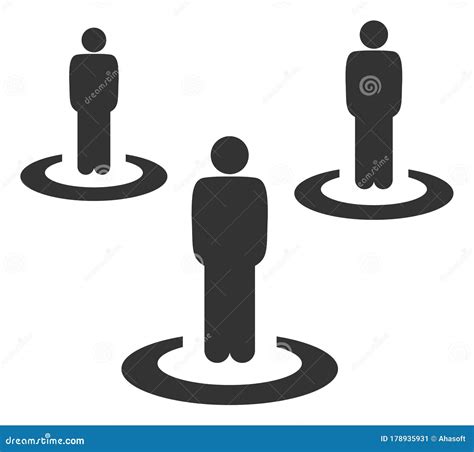 Raster Flat People Isolation Icon Stock Illustration Illustration Of