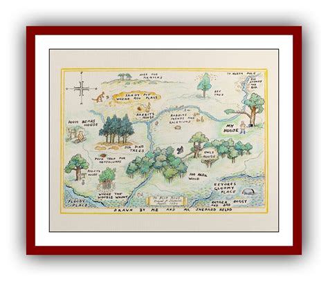 Winnie The Pooh Acre Wood Map Winnie The Pooh Hundred Acre Etsy Uk