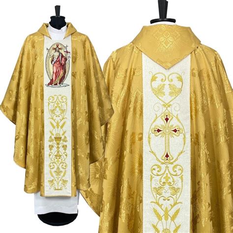 Gothic Style Chasuble With A Matching Stole Gold Chasuble Vestments