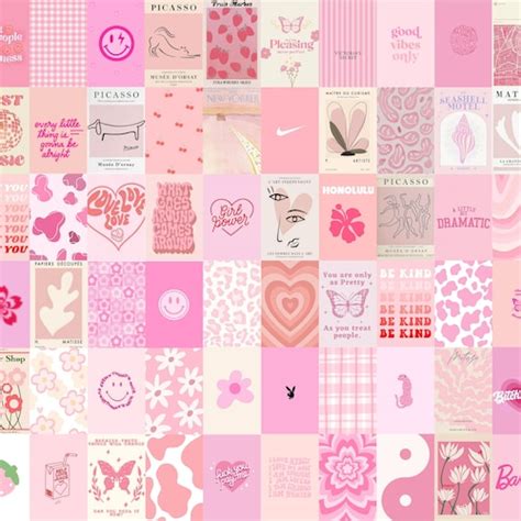 100 Pink Danish Pastel Collage Kit Pink Wall Collage Pastel Etsy Ireland