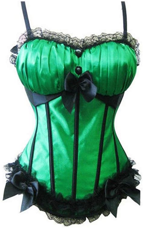 Korsett Vollbrust Corsage Träger Gothic Bustier Schnürmieder Spitze