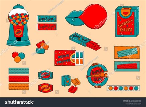 Set Cartoon Bubble Gum Vector Illustrator Stock Vector (Royalty Free ...