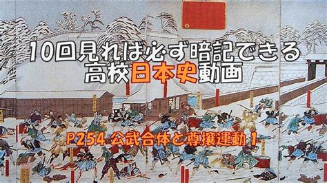 P254「公武合体と尊攘運動1」 日本史 高校 勉強法 受験 暗記 井伊直弼 日米修好通商条約 徳川家茂 尊王攘夷 安政の大獄 1860 桜田