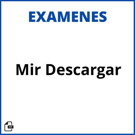 Examen Mir Comentado Pdf Mir Asturias