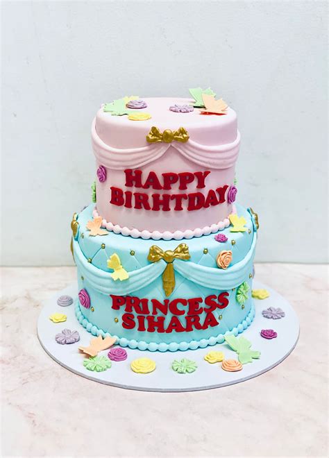 Princess Themed Two Tier Birthday Cake Cakewaves