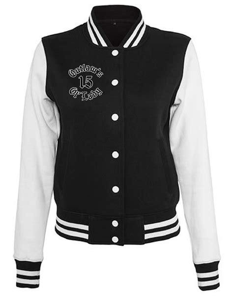 Embroided Ol Lady College Jacket By Outlaws Mc Moss