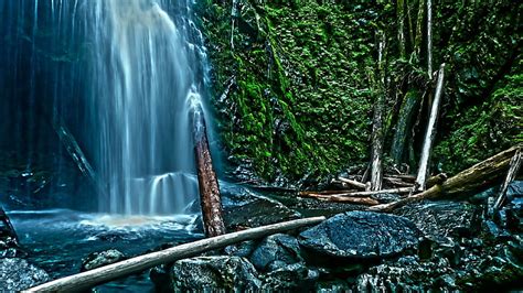 Free download | HD wallpaper: glowing, waterfall, Hawaii, sunset ...