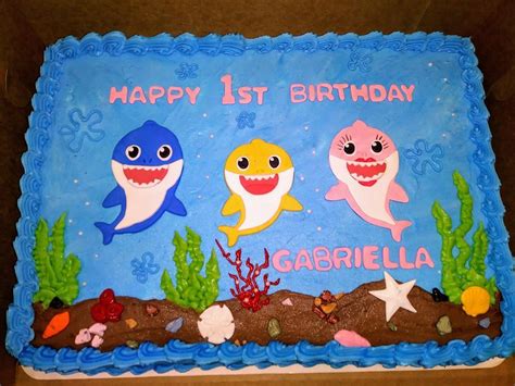 Baby Shark 12 Sheet Cake Shark Themed Birthday Party Shark