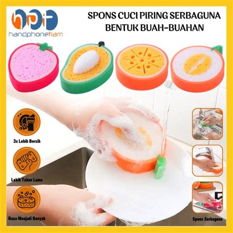 Jual Spons Cuci Piring Bentuk Buah Buahan Spon Busa Pembersih