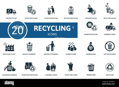 Recycling Icon Set Contains Editable Icons Recycling Theme Such As