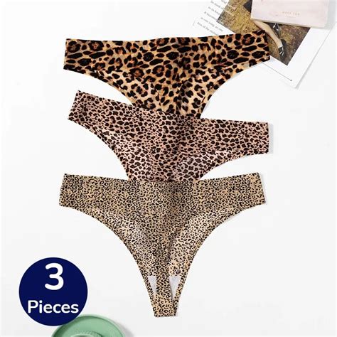 Pcs Set Women S Panties Fashion Leopard Thongs Woman Seamless Underwear Sexy Lingerie