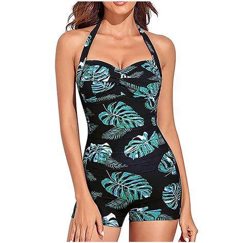 Womens Sexy Halter Monokinis One Piece Swimsuit Push Up Padded Swimwear