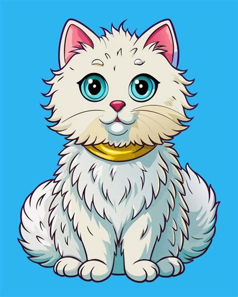 Dibujos Animados De Ilustraci N Vectorial De Un Gato Blanco Y Esponjoso