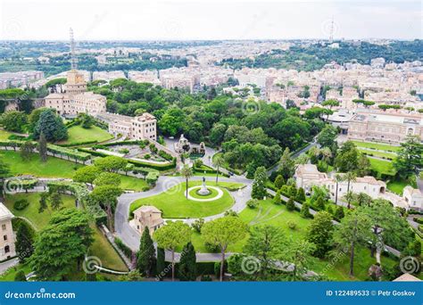 Aerial View on Vatican Gardens Stock Image - Image of architecture ...