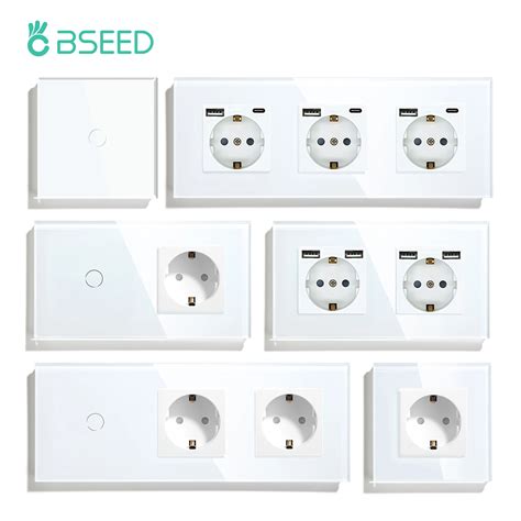 BSEED EU Prese A Muro Presa Singola Doppia Presa USB Type C Carica Del