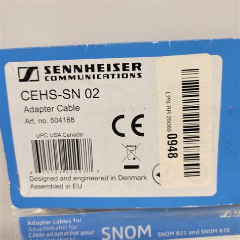 Sennheiser Cehs Sn Phone Cable New In Package Ebay